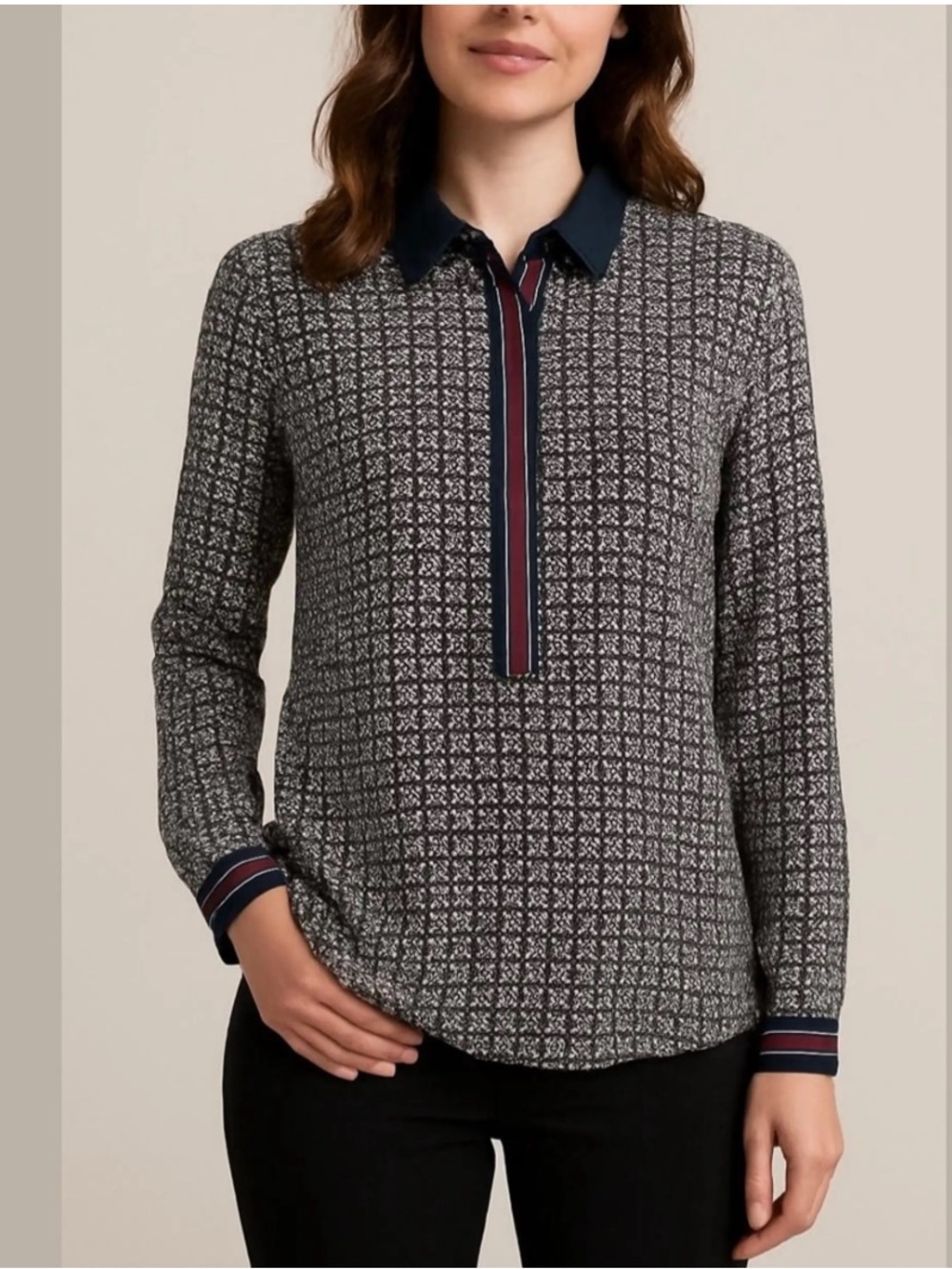 LOFT Medallion Print Silky Blouse Sz Large
